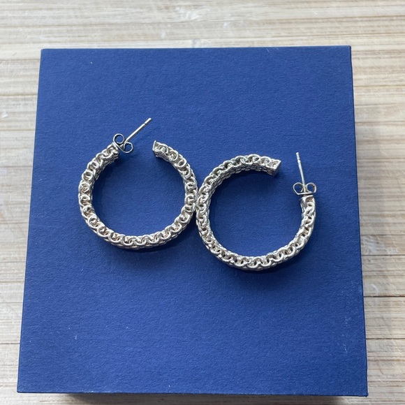 Tiffany & Co. Silver Braided Hoop Earrings - Picture 2 of 8